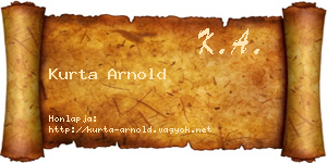 Kurta Arnold névjegykártya